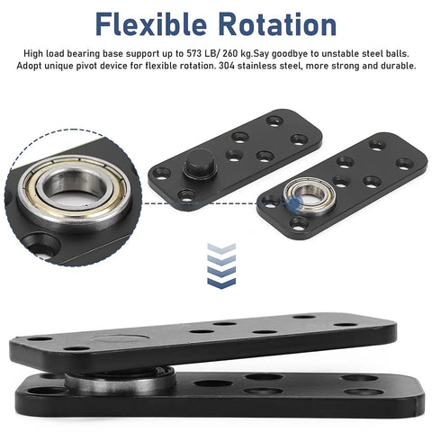 570 Lb Hidden Door Pivot Hinge Kit For Heavy Doors Beefy Stainless Steel Hardware set showing flexible rotation feature