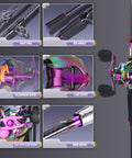 Close-up of Two Piece Baitcasting Fishing Combo With Casting Reel Six Foot Purple Carbon And Glass Fiber Rods Right Handed