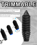 Trimmable Silicone Tie Rod Boot Kit With Clamps And Zip Ties For Universal Rack And Pinion Steering Protection, Easy Trim Fit
