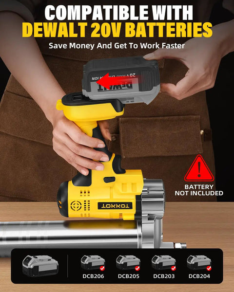 Cordless Electric Grease Gun With LED Light Beastly Power Up To 14000 PSI 12 Inch Hose And 6 Inch Couplers Compatible With DeWalt 20V Battery