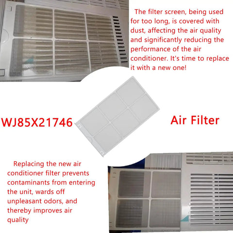 Kick That Dust To The Curb With Premium Two Pack Air Filter Replacement For Room Air Conditioner Compatible With AHQ06LYW1 And AHQ06LYQ1 Replaces A0010209471 AP6280063 13 X 7.5 Inch White Mesh Filter Keeps Homes Crisp And Fresh