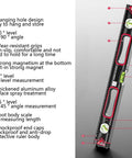 Pro Grade Aluminum Measuring Tool With Bubble Level Ruler For Mud Work Heavy Duty Anti Drop Design Precise Indoor Outdoor