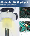Professional Binocular Stereo Microscope 7X to 45X Zoom With LED Ring Light, Dual Coarse and Fine Focus, Wide Base for PCB Repair, Jewelry, Minerals, and Precision Inspections; LED ring light on microscope for PCB work