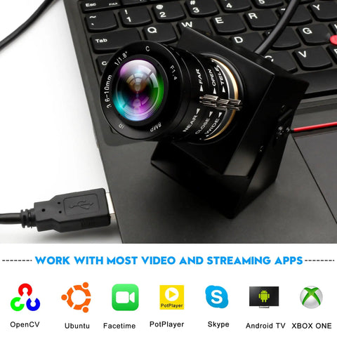 Five Megapixel Global Shutter USB Camera With Fifty FPS 2592x1944 Resolution 3.6 To 10mm Lens on laptop