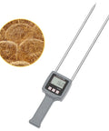 Portable Hay Moisture Tester Probe With Quick 1 Second Reading, Precise Hay Moisture Meter For Bales, 0 To 80 Percent Range, Temperature Humidity Compensation, High Accuracy 0.5 Percent, Easy Field Use On The Go To Prevent Spoilage showing dual metal probes and digital display
