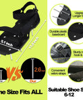 Lawn Aerator Shoes Upgrade 2.4-Inch Heavy Duty Spike Aeration Shoes With Adjustable Hook And Loop Straps One Size Fits All diagram