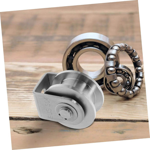 Heavy Duty Stainless Steel Pulley Wheel Set For Sliding Door Tracks, High Load Capacity, Smooth Operation For Lifting, Industrial Use