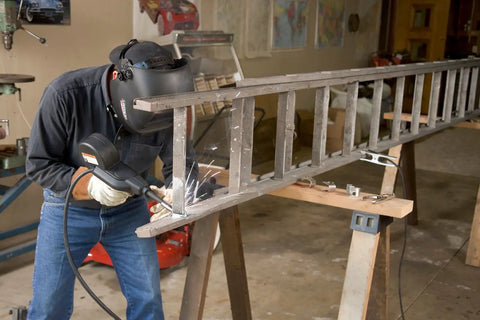 Welder using Magnum Pro 100SG Spool Gun For Aluminum MIG Welding 4 Pin 10 Foot Cable Direct Connect Easy Setup.