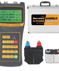 Portable Clamp On Ultrasonic Flow Meter With Data Output Handheld Sensor Pack S1 And M2 for various liquid measurements