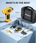 Cordless Tire Inflator Portable Air Compressor With 160 PSI 4X Faster Inflation Rechargeable 20V Battery accessories kit