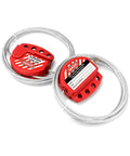 Lockout Tagout Safety Cable Lock, 4 Pack Adjustable Steel Wire Padlock with red locks and steel cables for machinery safety.
