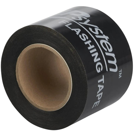 Heavy Duty Adhesive Flashing Tape For Windows And Doors, 3.75 Inch By 30 Foot Roll, black roll with label visible