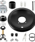 Shower Handle Renovation Kit For Delta RP6046 And 600 Series Valves, Single Handle Trim Replacement In Matte Black, full set parts