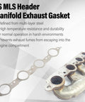 Exhaust Manifold Gasket Bolts Kit For All LS Series Engines Excluding LS7 Compatible With LS1 LS2 LS3 LS6 with steel gasket and manifold