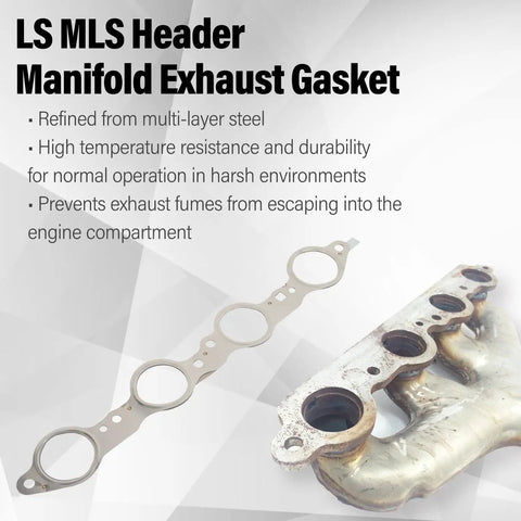 Exhaust Manifold Gasket Bolts Kit For All LS Series Engines Excluding LS7 Compatible With LS1 LS2 LS3 LS6 with steel gasket and manifold