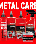 Mothers metal care products with Mag And Aluminum Metal Polish That Restores Dull Surfaces To A Showroom Shine Easy Buff Perfect For Aluminum Stainless Steel Brass Chrome And More 5 Oz Jar in foreground.