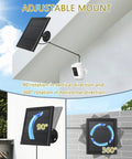 Durable Solar Panel For Security Cameras Keeps Spotlight Cam Plus Pro Battery And Stick Up Cam Pro Wireless with 10ft cable