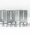 4 Pack J6 Garage Door Track Bracket Set With L Shape Wall Mounts Durable Galvanized Steel Hardware Kit Includes 8 Bolts And 8 Nuts For Reliable Track Support Replacement Or Repair.