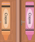 Two Pack Crayon Shaped Blackout Window Curtains For Classrooms And Offices, Fun Pink And Orange Door Window Covers That Block Light