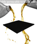 22 Inch Square No Splatter Oil Change Pad for cars, anti splash drain mat with oil pouring over, keeping floors dry during oil changes