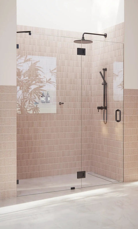 Frameless Shower Door Hinge With Enduroshield Glass Coating, Polished Brass Finish, Heavy Duty Pivot Hardware For 78 Inch By 60.5 Inch Shower Enclosures, No Fuss Install, Durable Glass Door Hardware, Sleek Modern Look on glass shower door
