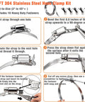 Assembly steps for Cut To Size 12 Foot Stainless Steel Hose Clamp Kit with Ten Heavy Duty Fasteners Built Tough Adjustable Worm Gear Clamp