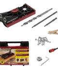 Twin Pocket Hole Jig Kit System 200 with drill bits, screws, and accessories for woodworking with built-in scales.