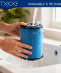 Hands washing Vf5000 Replacement Filter For 5-20 Gallon Wet Dry Vacuums 2 Pack With 4 Foam Sleeves And 1 Brush