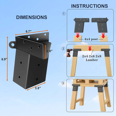 Heavy Duty 4x4 Deer Stand Brackets For Outdoor Hunting Platforms And Elevated Blinds Rugged Steel Mounts For Tree Houses Lookouts And Shooting Shacks Built Tough With Thick Steel And Strong Welds