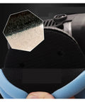Close-up of Heavy Duty Wool Sponge Pad for No Sweat 5 Inch Dual Action Polisher Buffer With Variable Speed Control.