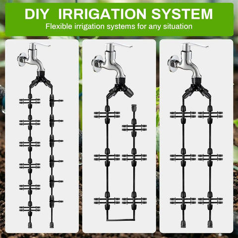 230 Foot Drip Irrigation System With One Quarter Inch Soaker Hose And Weeping Technology setup options