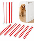 Doggo Approved Door Frame Guards Eight Pack Clear L Shaped Edge Protectors Easy Grip, red and clear, for dog protection.