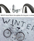 200 Pcs 9 Mm Tungsten Carbide Anti Slip Tire Spikes Reusable Screw Mount for winter bike traction on icy surfaces.