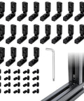 Built Tough 3030 Interior Corner Connector Kit with zinc alloy L-brackets, screws, and wrench for 30 Series aluminum extrusion 8mm T-slot.