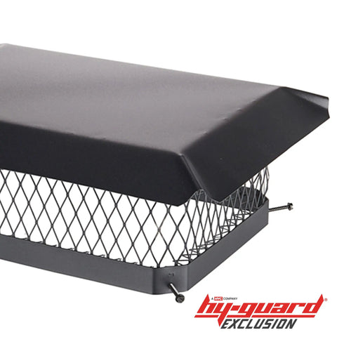 Bolt On Galvanized Steel Chimney Cover With Three Quarter Inch Mesh Fits Outside Clay Flue Tile 13 By 18 Inches Black Weatherproof Cap Keeps Birds Debris Rain Snow And Sparks From Downdrafts And Critters
