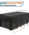 Heavy Duty 96 Inch Rectangular Outdoor Table Cover Waterproof With 600D Oxford Fabric UV Protected and Windproof Buckles