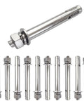 10 Pack M12x120mm Stainless Steel Expansion Bolts With External Hex Washer And Nut for Concrete Walls Rust Resistant Fasteners