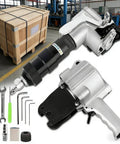 Heavy-Duty 3-In-1 Pneumatic Strapping Machine For 1.25 Inch Steel Strap with accessories for industrial packaging tasks.