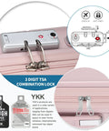 Somago nude-pink 2-piece luggage set: 20-inch carry-on and 14-inch cosmetic case, hardside polypropylene with TSA lock