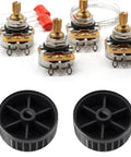 Two Aluminum Alloy Potentiometer Knobs For 6.0mm Shaft Plum Blossom Axis Encoders 40mm Diameter 17mm Tall Black Dope Grip Ultra Durable Slip Resistant For Smooth Adjustments shown with additional components