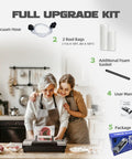 All In One Vacuum Sealer With 90Kpa Power For Dry Or Moist Food Easy Lock Handle Double Pump Built In Cutter Bags Storage shown with users and accessories