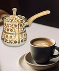 Stainless Steel Turkish Coffee Pot With Long Wooden Handle, Milk Warmer And Butter Melter, Multipurpose Kitchen Accessory