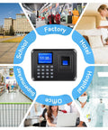 Top Shelf Fingerprint Time Clock For Small Business Crew Lightning Fast Biometric Check In System With Passcode Backup and office applications.