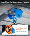Heavy-Duty Manual Trolley For I-Beams, 3 Ton Load Capacity, dual-wheel design, adjustable flange shown in use on beam