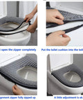 Steps to install Soft Toilet Seat Cushion Cover Pad For Bathroom, Washable And Durable, Waterproof PU Backing, Fits Most Toilet Lids.