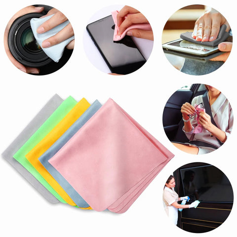 Vin Beauty microfiber cleaning cloths, 12x12 inches, pastel colors; for eyeglasses, phones, tablets, screens.