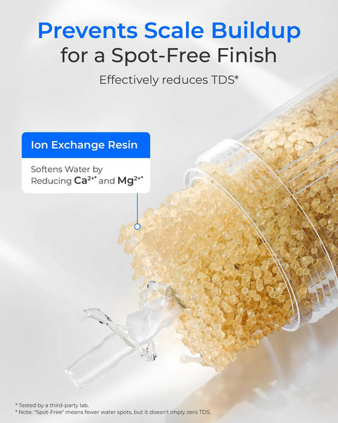 Spotless Car Wash Water Filter Replacement For WD CWE2 System With Resin Deionized Water pouring resin reduces minerals calcium magnesium