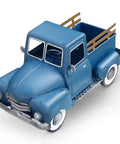 Old School Blue Metal Truck Planter Decor For Farmhouse Tables And Desks Rustic Country Style Shelf Decor Classic Pickup Truck Centerpiece