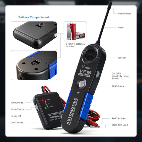 Go To Wire Tracer Open And Short Finder For Automotive Electrical Systems 6 To 42 Volt DC Circuit Tester with Probe and Leads