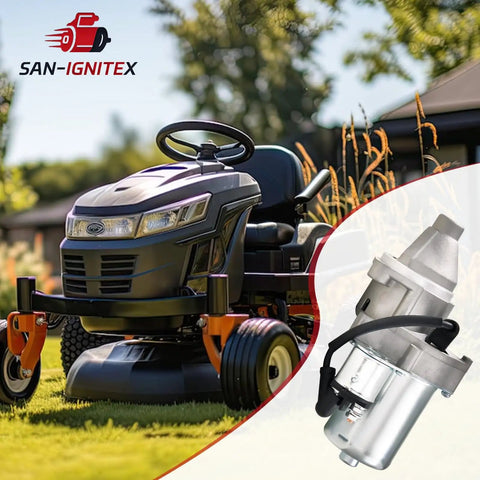 Electric Starter Motor For Honda GX340 GX390 And Predator 420cc on lawnmower, OEM 60340 60349 69736, side view, easy install